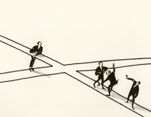 Zeichenphase aus Die Kreuzung, Raimund Krumme, 1991, © Raimund Krumme